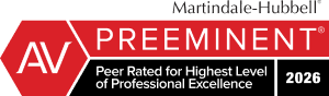 AV Preeminent — Martindale-Hubbell Peer Rated for the Highest Level of Professional Excellence